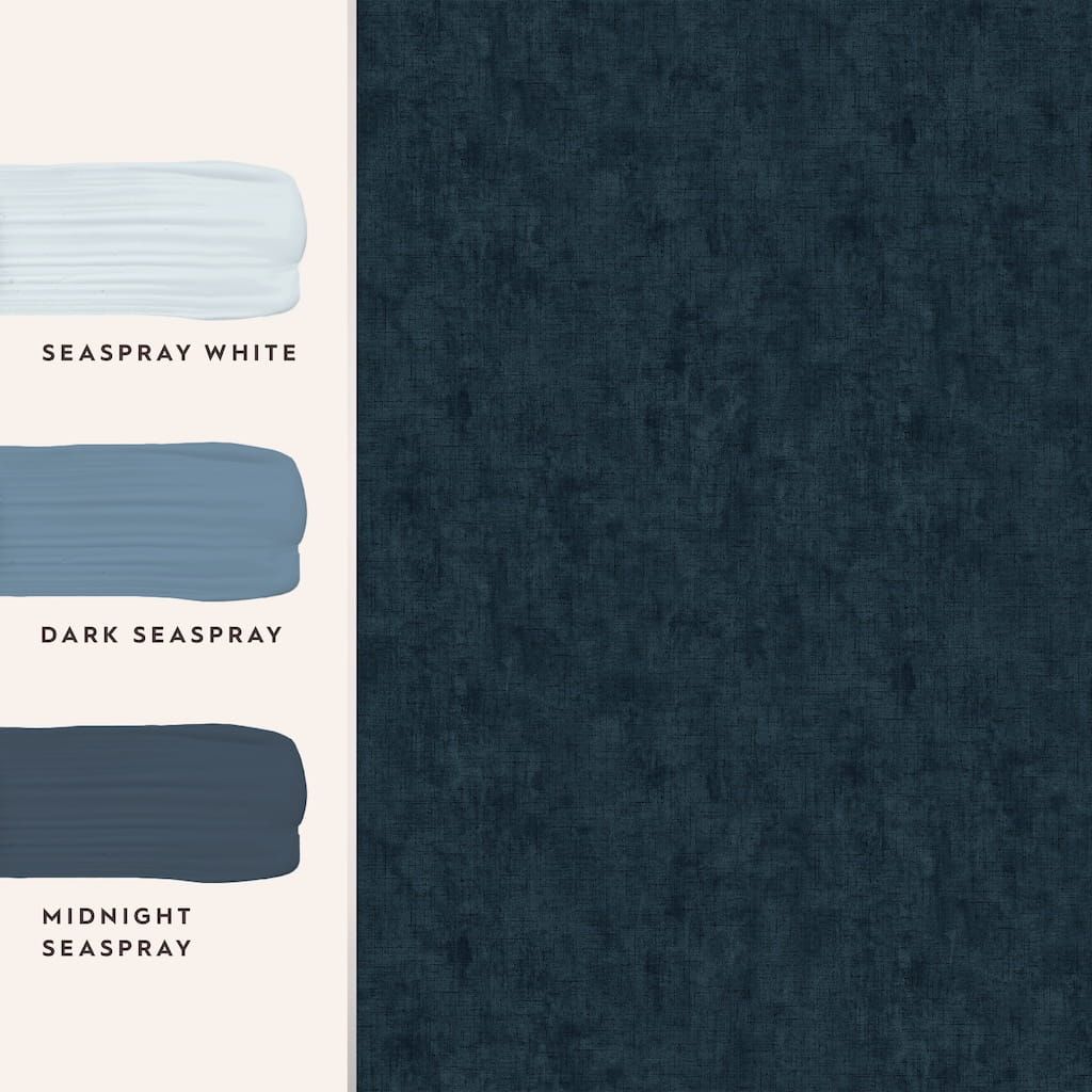 121097 - Laura Ashley - Laura Ashley Plain Midnight Seaspray Wallpaper - Decor Warehouse