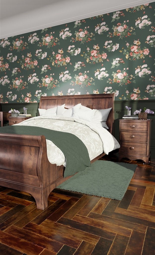 114896 - Laura Ashley - Laura Ashley Rosemore Fern Wallpaper - Decor Warehouse