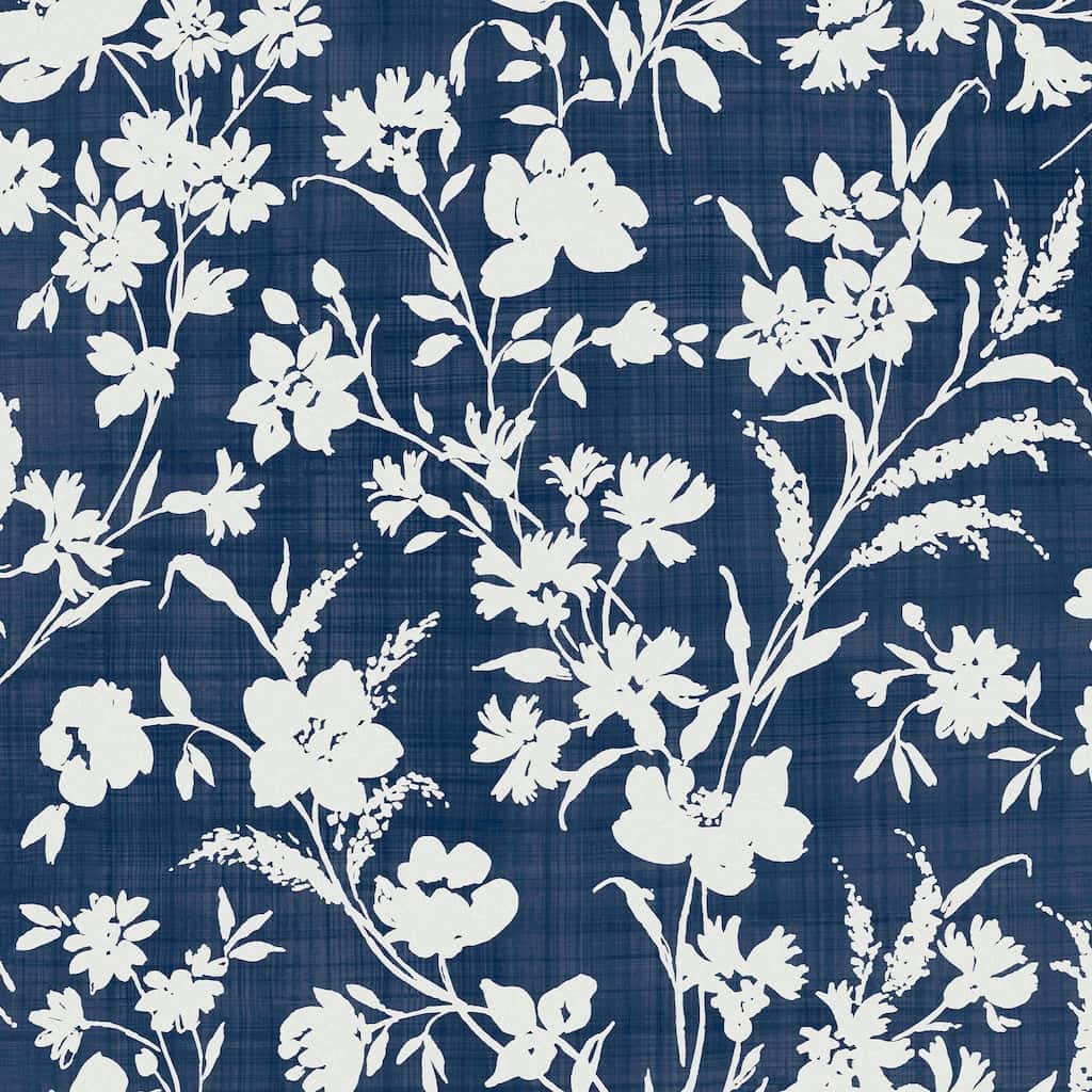 119854 - Laura Ashley - Laura Ashley Rye Midnight Seaspray Blue Wallpaper - Decor Warehouse