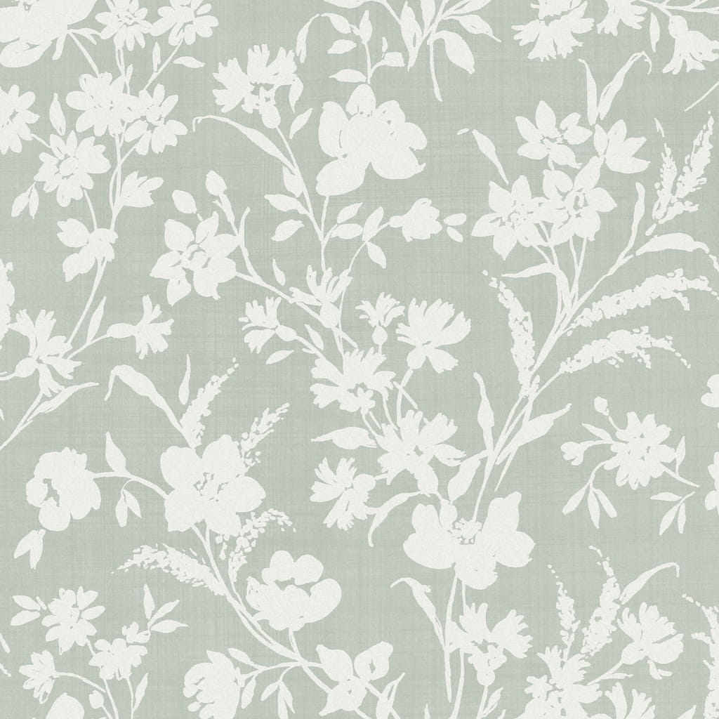 119855 - Laura Ashley - Laura Ashley Rye Sage Green Wallpaper - Decor Warehouse