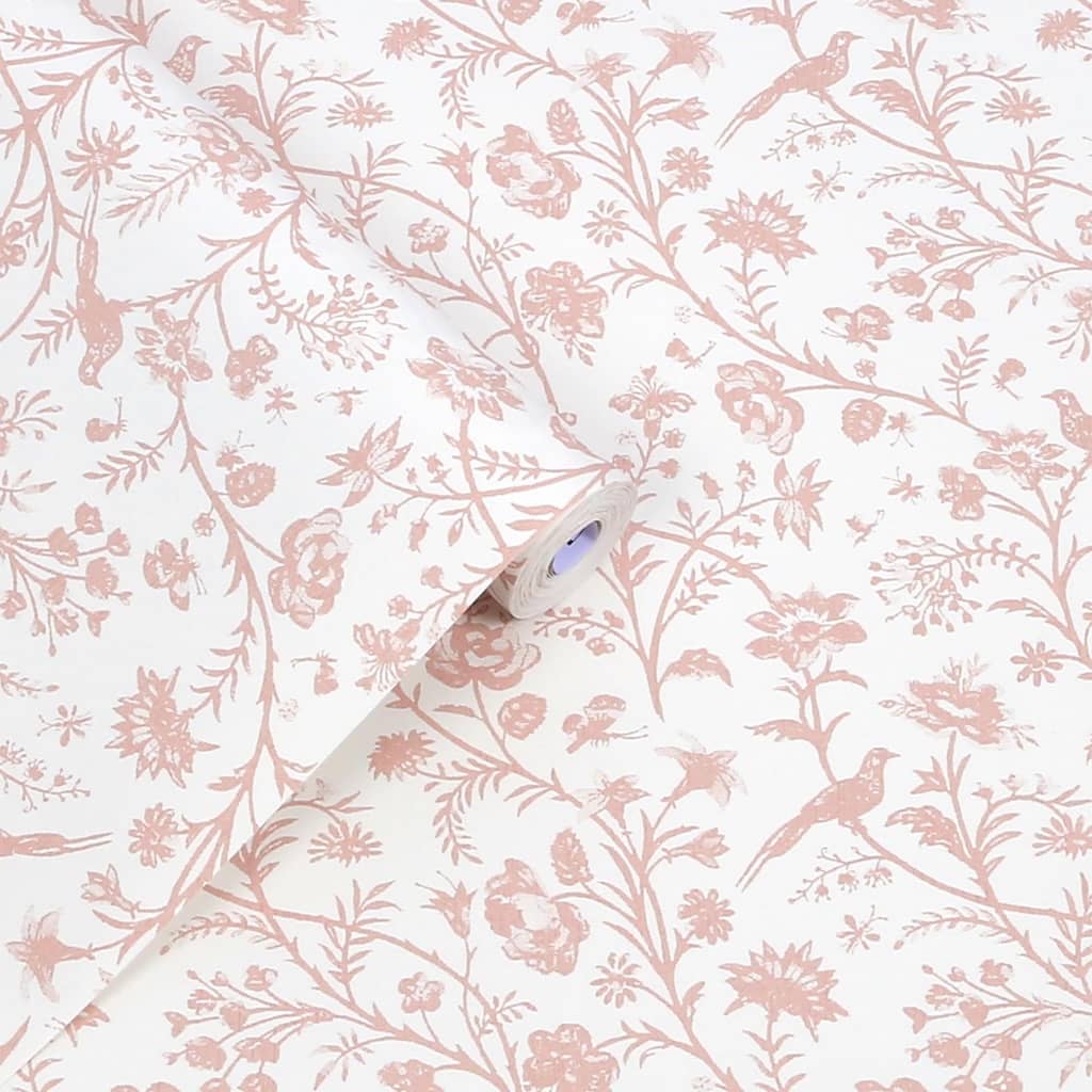 130108 - Laura Ashley - Laura Ashley Shepherd's Purse Dark Blush Wallpaper - Decor Warehouse