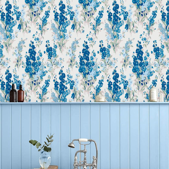 115259 - Laura Ashley - Laura Ashley Stocks Blue Sky Wallpaper - Decor Warehouse