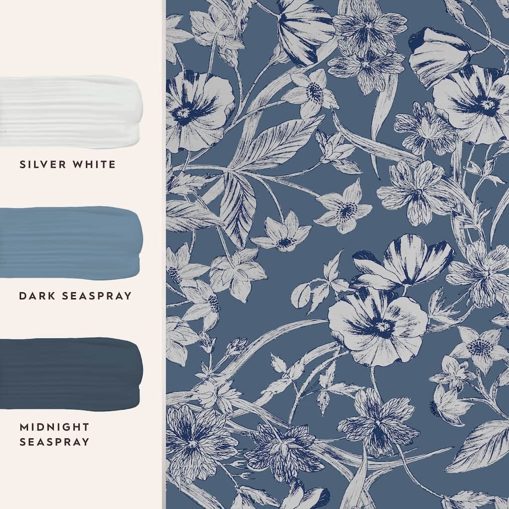 118486 - Laura Ashley - Laura Ashley Summerhill Midnight Blue Wallpaper - Decor Warehouse