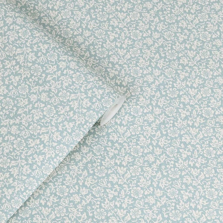 121078 - Laura Ashley - Laura Ashley Sweet Alyssum Pale Seaspray Blue Wallpaper - Decor Warehouse