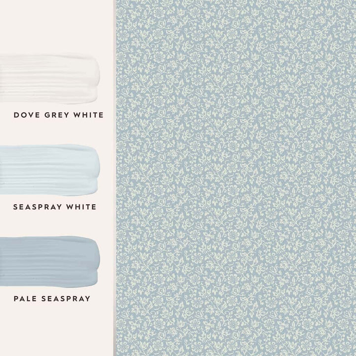 121078 - Laura Ashley - Laura Ashley Sweet Alyssum Pale Seaspray Blue Wallpaper - Decor Warehouse