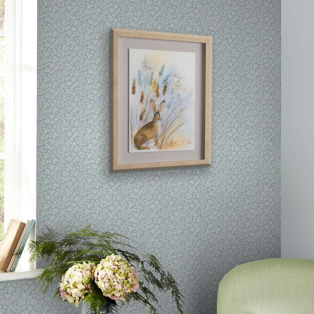 121078 - Laura Ashley - Laura Ashley Sweet Alyssum Pale Seaspray Blue Wallpaper - Decor Warehouse