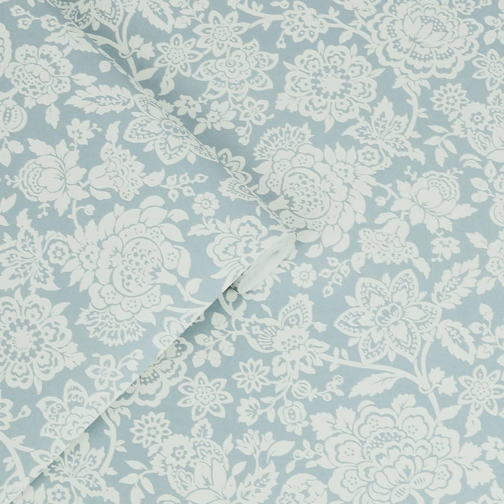 121073 - Laura Ashley - Laura Ashley Trailing Laurissa Pale Seaspray Blue Wallpaper - Decor Warehouse