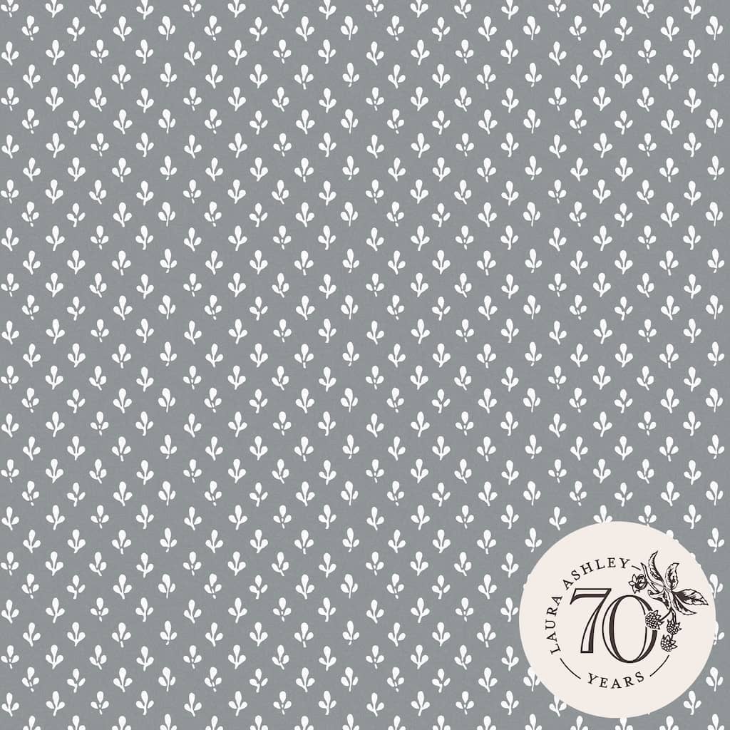 119861 - Laura Ashley - Laura Ashley Trefoil Slate Grey Wallpaper - Decor Warehouse