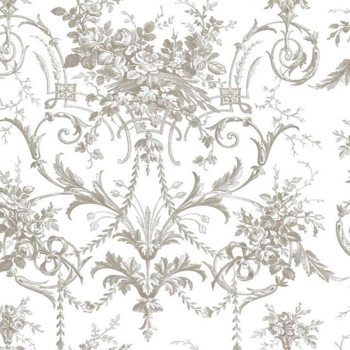 130111 - Laura Ashley - Laura Ashley Tuileries Dark Dove Grey Wallpaper - Decor Warehouse