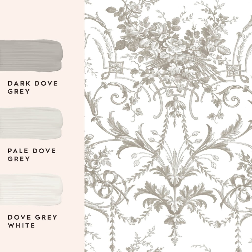 130111 - Laura Ashley - Laura Ashley Tuileries Dark Dove Grey Wallpaper - Decor Warehouse