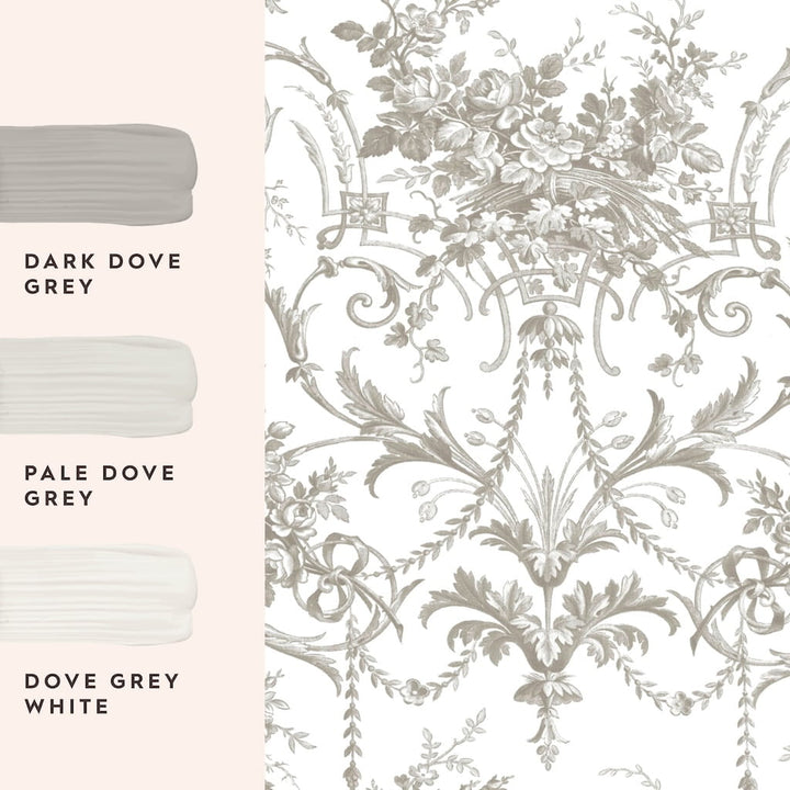 130111 - Laura Ashley - Laura Ashley Tuileries Dark Dove Grey Wallpaper - Decor Warehouse