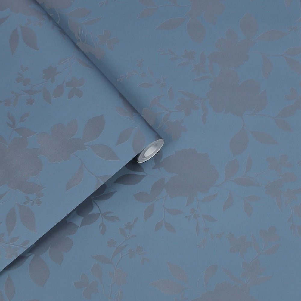 118484 - Laura Ashley - Laura Ashley Westbourne Midnight Blue Wallpaper - Decor Warehouse