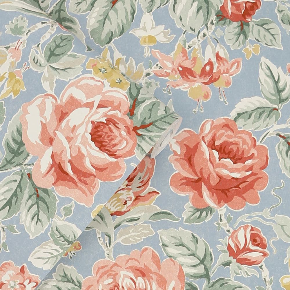 122753 - Laura Ashley - Laura Ashley Wild Roses Ochre Yellow Wallpaper - Decor Warehouse