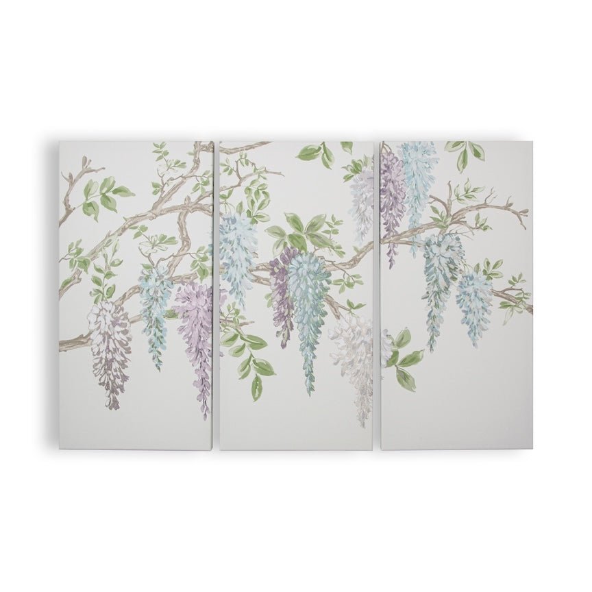 115035 - Graham & Brown - Laura Ashley Wisteria Garden Printed Canvas Wall Art - Decor Warehouse