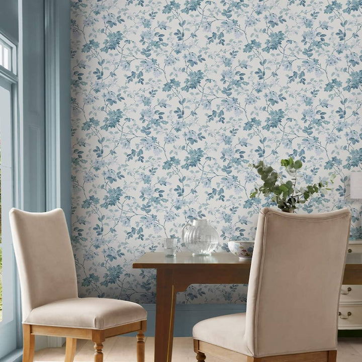 130107 - Laura Ashley - Laura Ashley Yewland Seaspray Wallpaper - Decor Warehouse