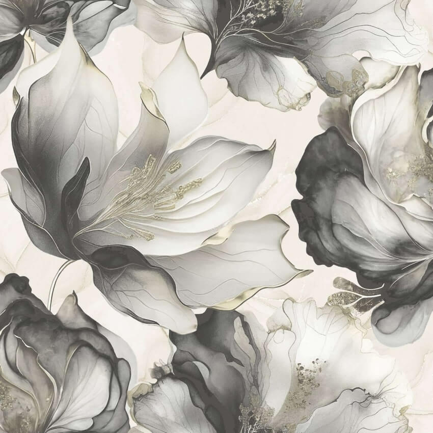 212502-Muriva-Muriva Elysian Floral Black/Gold Metallic Wallpaper-Decor Warehouse