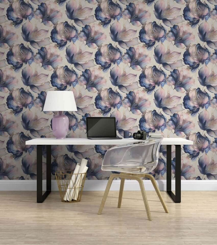 212501-Muriva-Muriva Elysian Floral Multi/Gold Metallic Wallpaper-Decor Warehouse