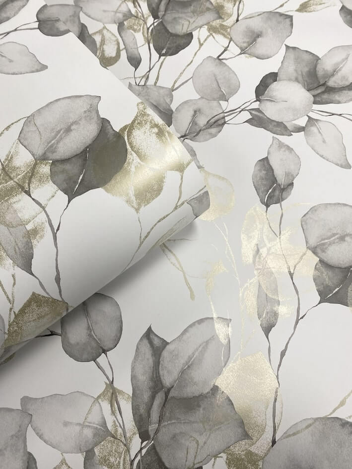 210503-Muriva-Muriva Eucalyptus Natural Metallic Gold Wallpaper-Decor Warehouse