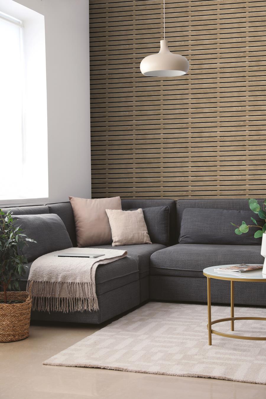 80608 - Muriva - Muriva Horizontal Slats Wallpaper - Decor Warehouse