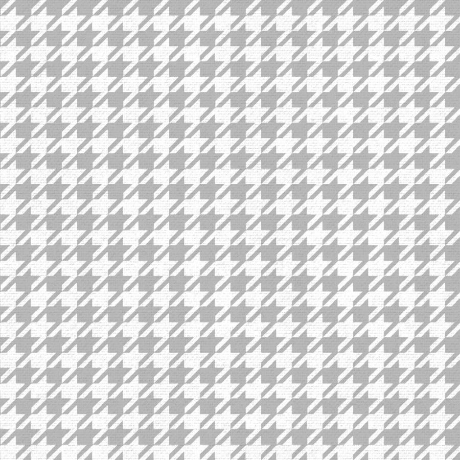 179502 - Muriva - Muriva Houndstooth Geometric Silver/White Metallic Wallpaper - Decor Warehouse