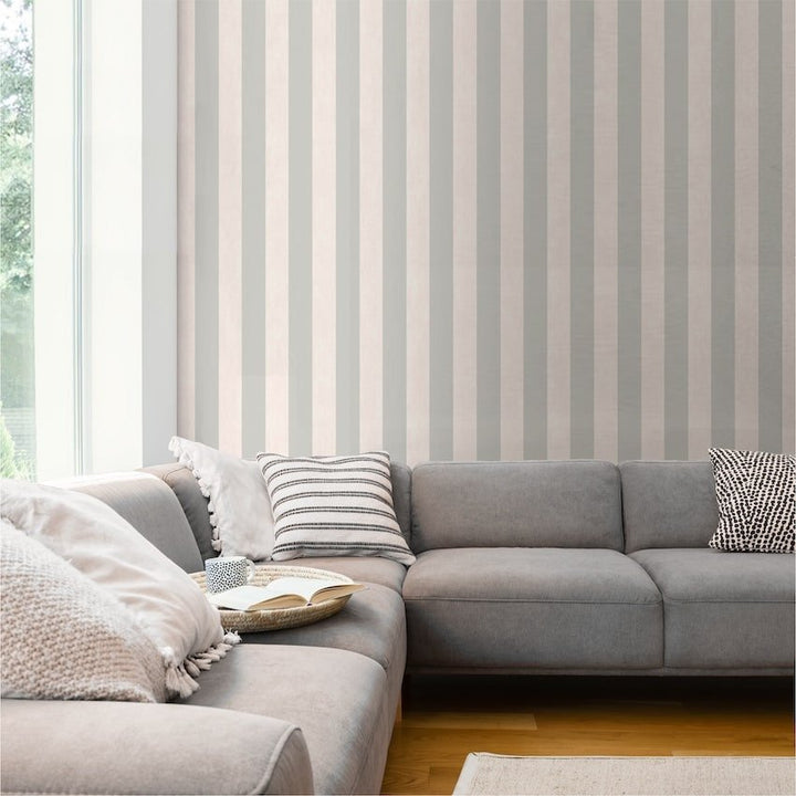 173563-Muriva-Muriva Linen Stripe Pink Wallpaper-Decor Warehouse