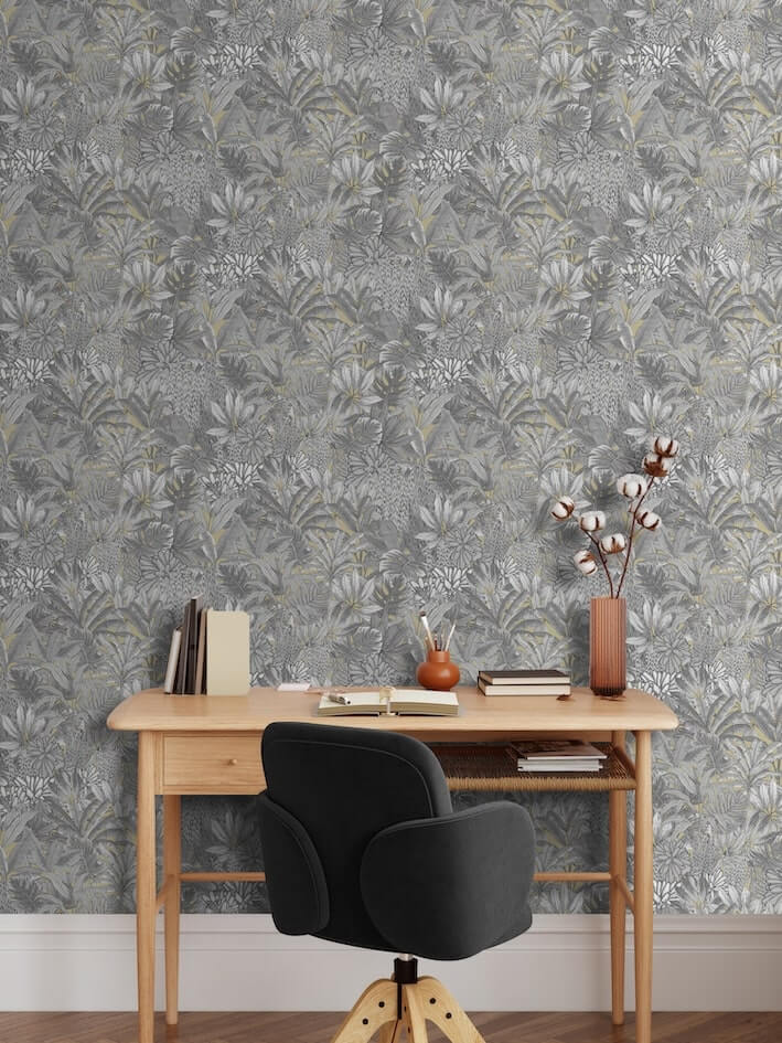 205503-Muriva-Muriva Lush Forest Gold Metallic Wallpaper-Decor Warehouse