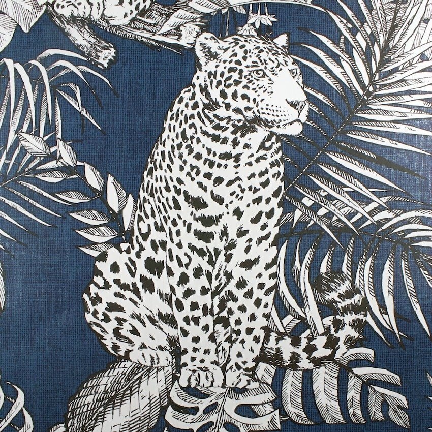 173523-Muriva-Muriva Mamboa Leopard Blue Wallpaper-Decor Warehouse