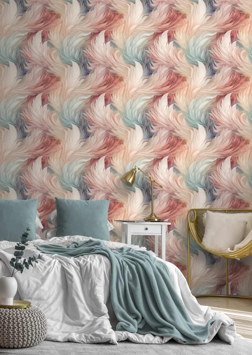 217501-Muriva-Muriva Multi-Coloured Plumes Wallpaper-Decor Warehouse