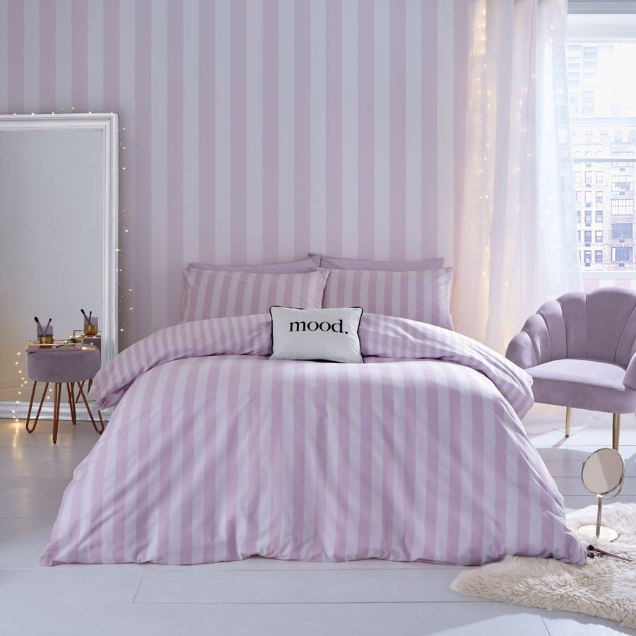 187542 - Muriva - Muriva Stripe Tease Lilac Wallpaper - Decor Warehouse