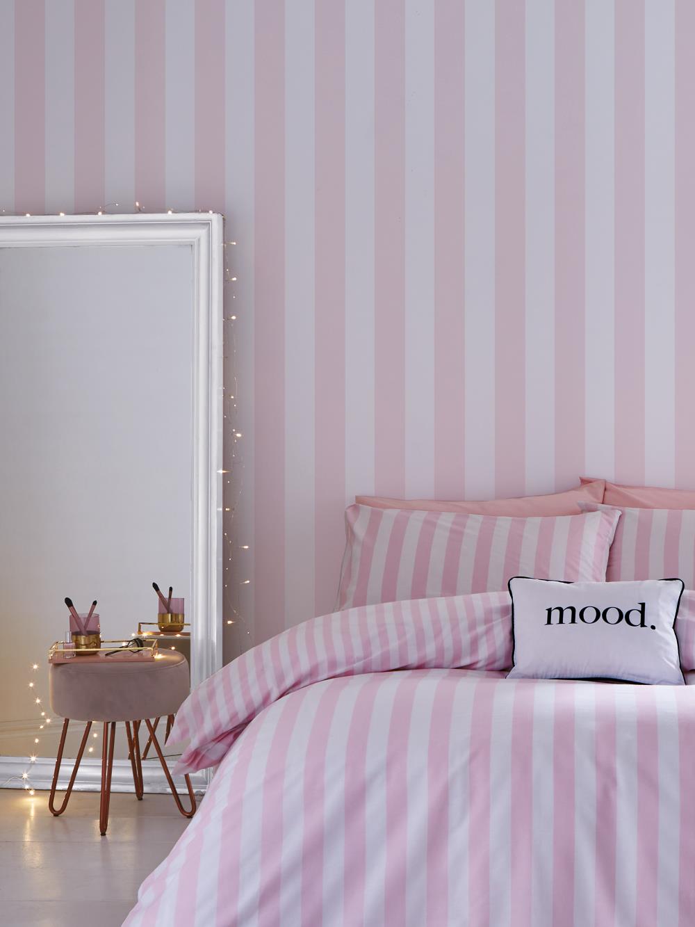 187541 - Muriva - Muriva Stripe Tease Pink Wallpaper - Decor Warehouse