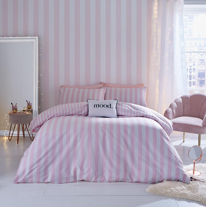 187541 - Muriva - Muriva Stripe Tease Pink Wallpaper - Decor Warehouse