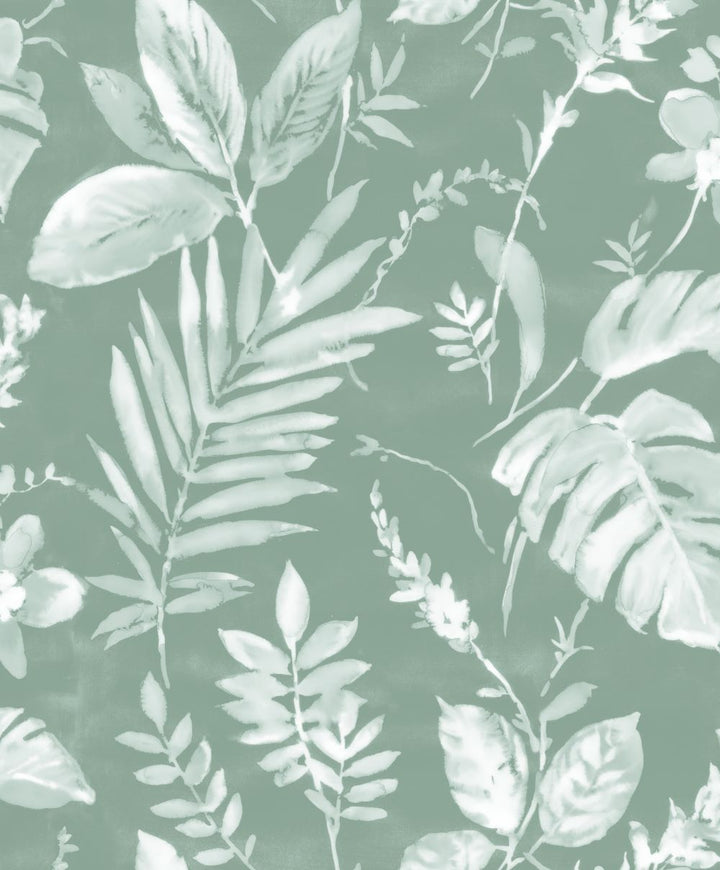 L98904 - Muriva - Muriva Tane Leaf Green Wallpaper - Decor Warehouse