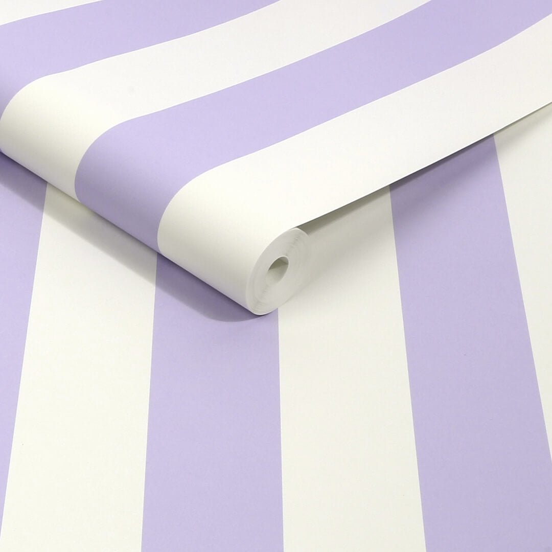 128844 - Next - Next Crafted Stripe Lilac Wallpaper - Decor Warehouse