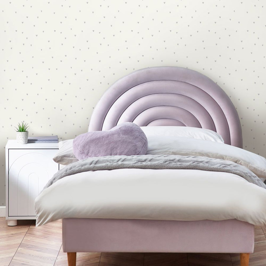 127710 - Next - Next Ditsy Heart Lilac and Light Cream Wallpaper - Decor Warehouse