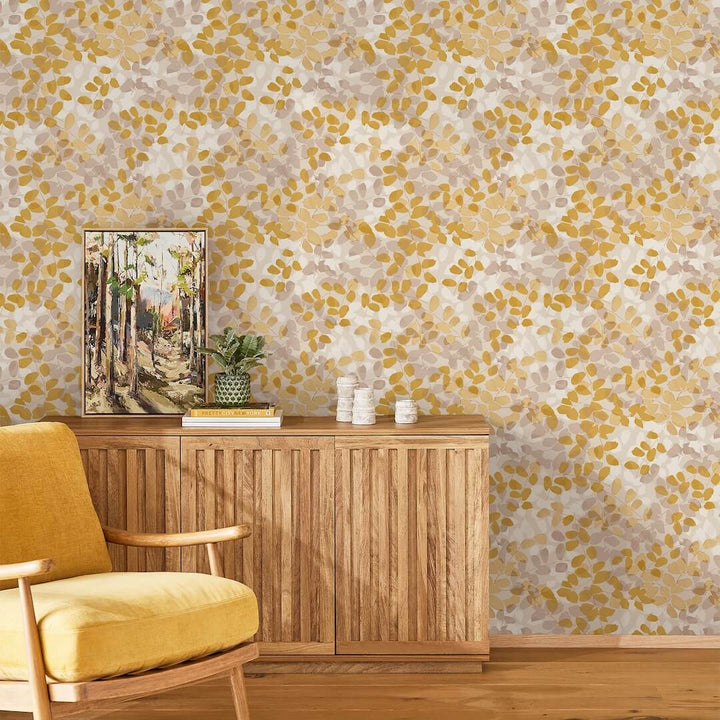 128828 - Next - Next Forest Floor Ochre Wallpaper - Decor Warehouse