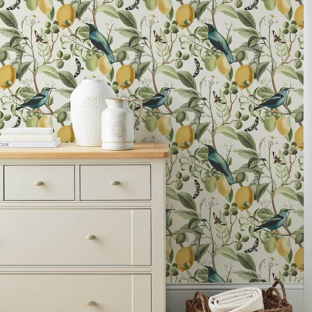 128833 - Next - Next Fruit Tree Spring Neutrals Wallpaper - Decor Warehouse