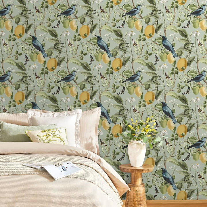 128834 - Next - Next Fruit Tree Summer Sage Wallpaper - Decor Warehouse