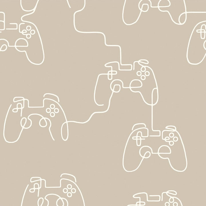 127713 - Next - Next Gamer Doodle Beige Wallpaper - Decor Warehouse