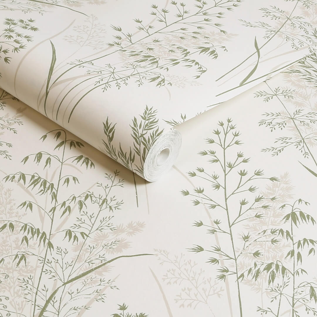 128823 - Next - Next Leaf Sprigs Natural Greens Wallpaper - Decor Warehouse