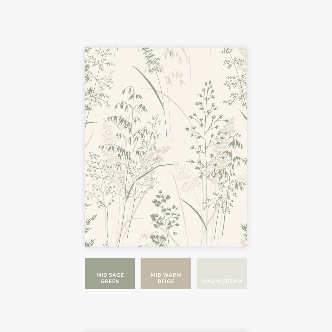 128823 - Next - Next Leaf Sprigs Natural Greens Wallpaper - Decor Warehouse