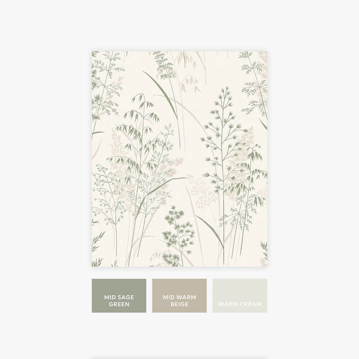 128823 - Next - Next Leaf Sprigs Natural Greens Wallpaper - Decor Warehouse