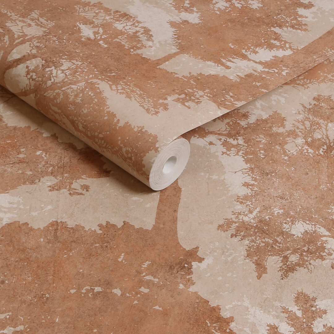 128837 - Next - Next Trailing Trees Terracotta Wallpaper - Decor Warehouse