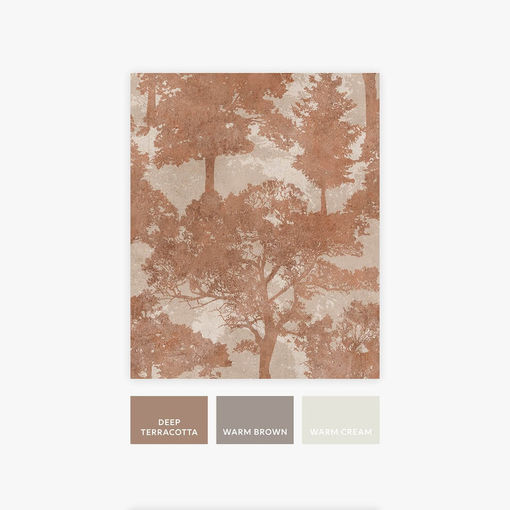 128837 - Next - Next Trailing Trees Terracotta Wallpaper - Decor Warehouse