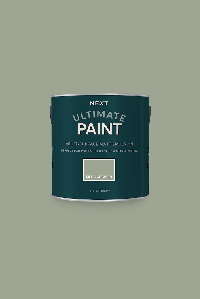 U37094 - Next - Next Ultimate Multi Surface Matt Emulsion Paint - Mid Sage Green 2.5L - Decor Warehouse