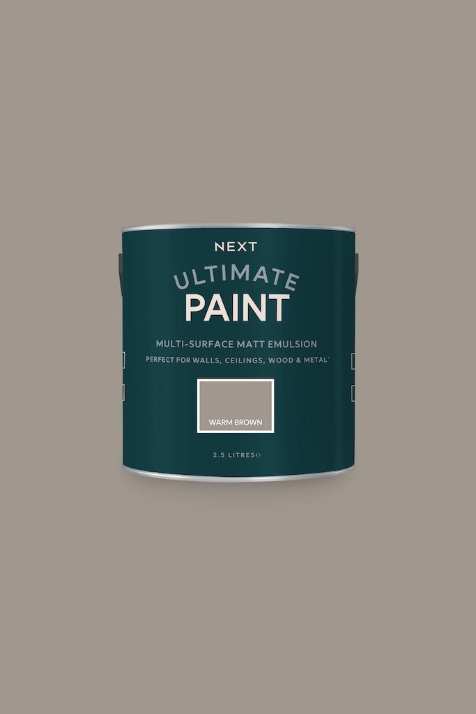 T82909 - Next - Next Ultimate Multi Surface Matt Emulsion Paint - Warm brown 2.5L - Decor Warehouse