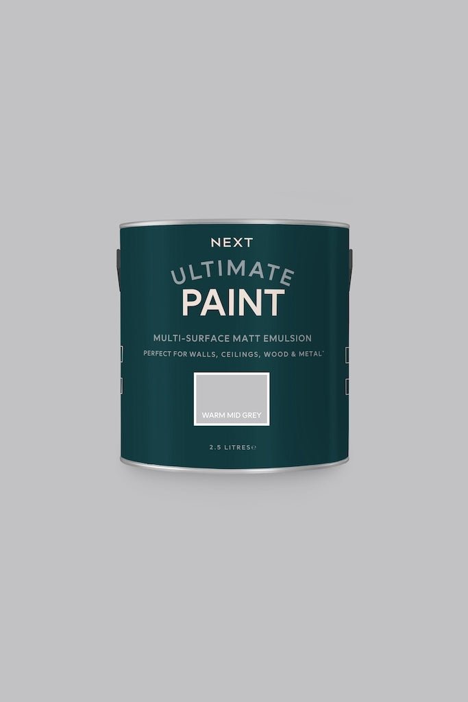 T82892 - Next - Next Ultimate Multi Surface Matt Emulsion Paint - Warm Mid Grey 2.5L - Decor Warehouse