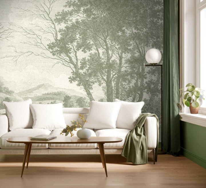 WM-307-05RM-Woodchip & Magnolia-Peaceful Countryside Green Wall Mural by Woodchip & Magnolia-Decor Warehouse