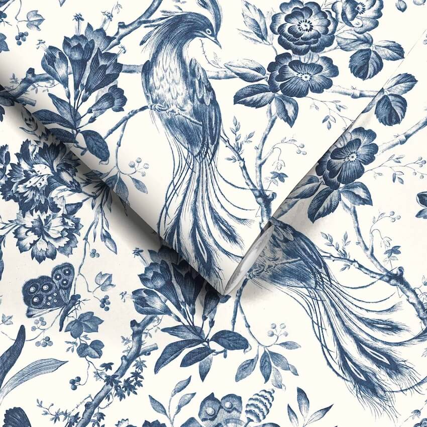 WM-368-02-Woodchip & Magnolia-Plumage Porcelain Blue Wallpaper-Decor Warehouse