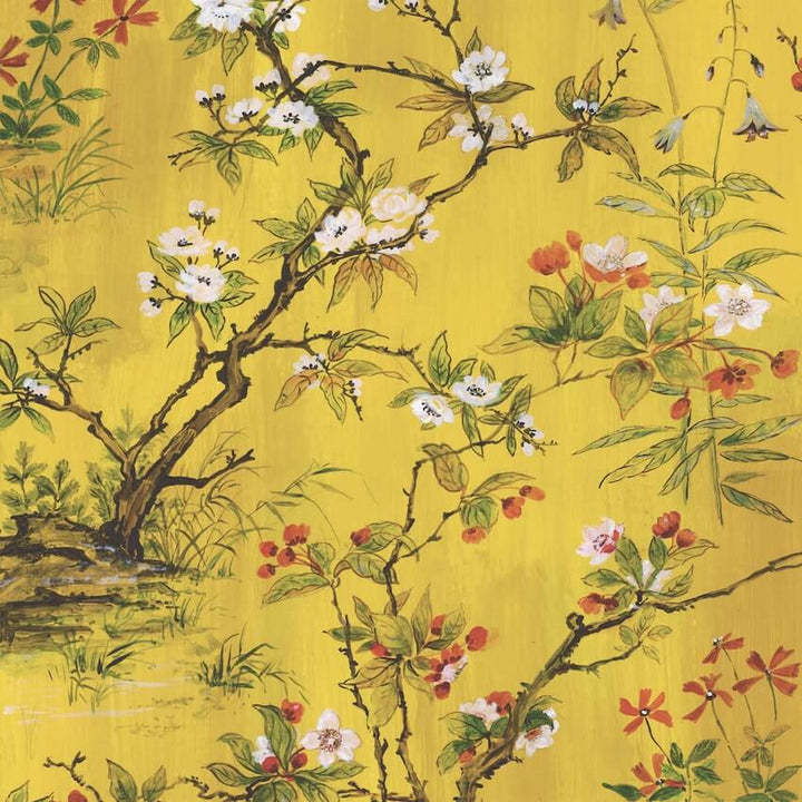 WM-126-01R-Woodchip & Magnolia-Rivington Yellow Wallpaper-Decor Warehouse