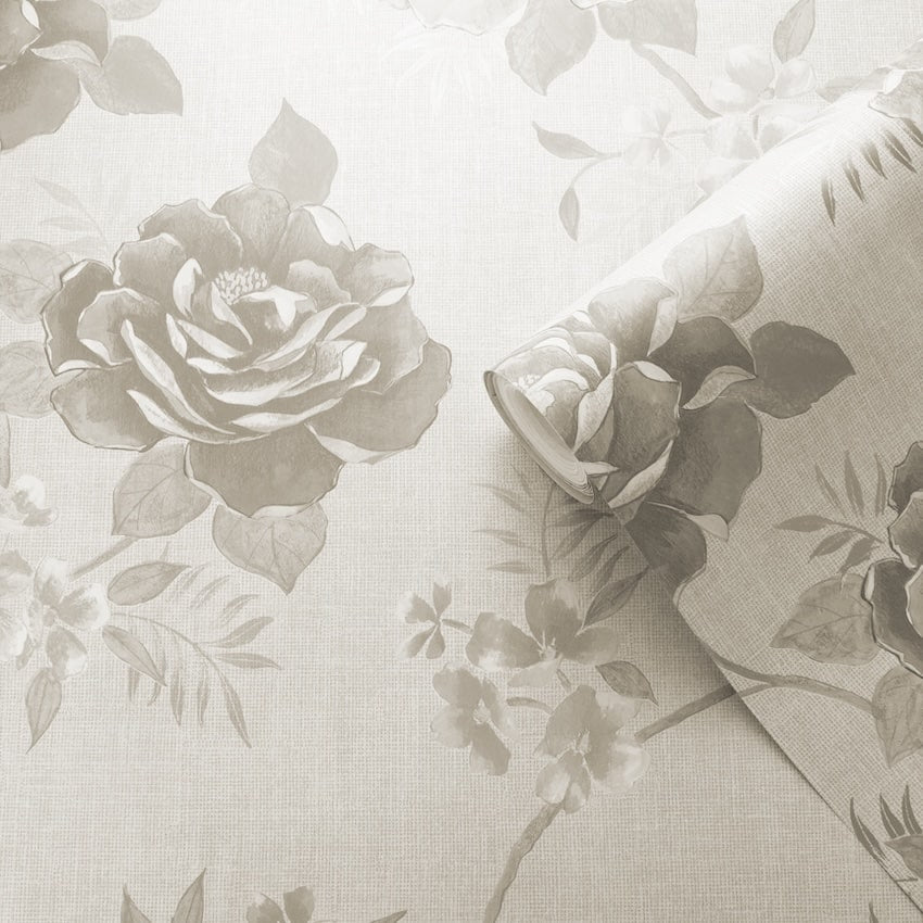 173505-Muriva-Rosalind Cream Floral Rose Wallpaper-Decor Warehouse